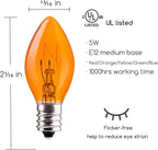 Brightown 50-Pack C7 Christmas Replacement Bulbs, C7 Clear Incandescent Bulbs for Christmas Light Strings, E12 Candelabra Base, 5 Watt, Multi-Color