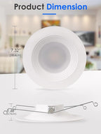 Energetic 24 Pack 5/6 Inch 5CCT Retrofit Recessed Ceiling Lighting, LED Can Lights, Dimmable Downlight, 12.5W, Equivalent 100W, 2700K/3000K/4000K/5000K/6500K Selectable, Damp Rated, Baffle Trim, ETL