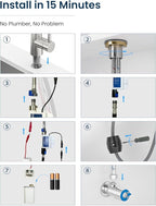 APPASO Touchless Kitchen Faucet with Soap Dispenser Brushed Nickel, Side Motion Sensor Kitchen Faucet, Single Hanle 3-Mode Hands-Free Faucet for Kitchen Sink