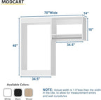 Modular Closet System, 70" Wide Closet Organizer System with Hanging, Wood Tower Closet Storage for Walk In Closets, Wall Mounted Wardrobe Organizer Kit System, Bedroom, White