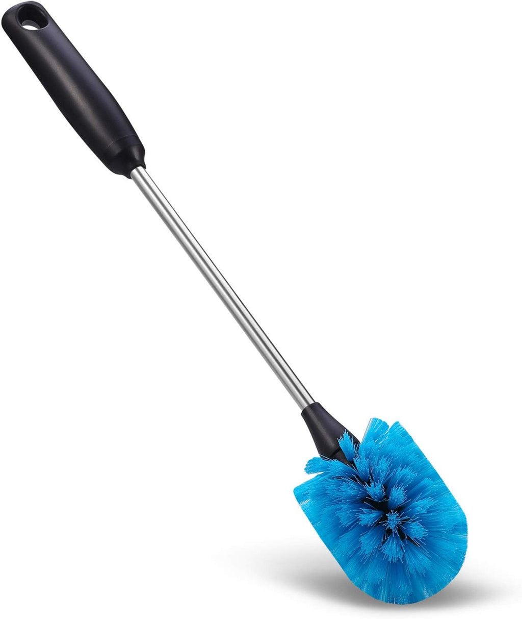 3-in-1 Stainless Steel Bottle Brush and Straw Cleaning Set, Long Handle Scrub Brush with Replaceable Head for Water Bottles, Glasswares, Mugs, Flasks, Tumblers, Vases, Round Head