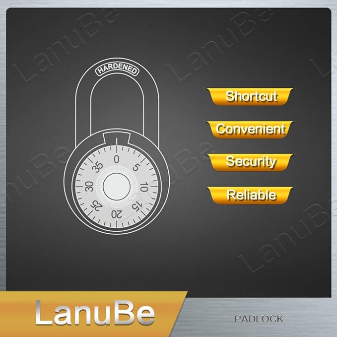 LanuBe Standard Dial Combination Lock, 2 in. Wide, with Different Combinations, Red Turnplate, Pack of 60; Lock for School, Employee, Gym Sports Locker, Case, Toolbox, and so on