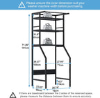 Dryer Storage Shelf and Heavy Duty Over the Washer– All-Steel Laundry Room Organizer with Clothes Drying Rod, Space-Saving Shelf for Front-Load Washers and Dryers, 29.92"L x 23.65"D x 70.8"H