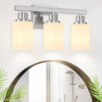 3-Light Bathroom Light Fixtures, Nickel Vanity Light, Modern Bathroom Wall Lights Over Mirror, Farmhouse Wall Sconces Lighting for Bedroom Living Room