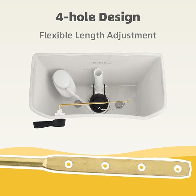 iFealClear 2 Pack Universal Metal Toilet Tank Flush Lever Replacement, Solid Brass Front Mount Handle Toilet Tank Trip Lever with 2 Pieces Stainless Steel Flapper Chains, Oil Rubbed Bronze