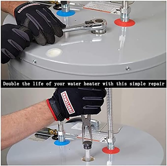 Magnesium Anode Rod 29" for Hot Water Heater Compatible with GE Geospring Rheem Reliance Richmond Tank, Three Quarter 3/4" NPT Thread 0.84" Diameter Hex Plug with Socket & Teflon Tape(Pack of 2)