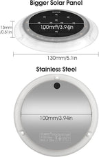 Solar Dock Lights, Super Bright Disc LED Outdoor Waterproof, Anti-Slip & Anti-Trip Flat Low Profile for Marine, Deck, Ground, Pool, Pier, Pathway, Step (Warm White, 6Pack)