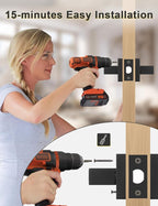 8 Pack Square Black Door Handles Interior, No Lock Passage Door Lever for Left or Right Handing, Heavy Duty Matte Black Closet Door Handle Sets