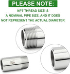TAISHER 2PCS 304 Stainless Steel Pipe Fittings, 1/2" NPT Male Threaded, 2" Length Weld Nipple Cast Pipe