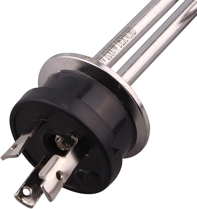 DERNORD 240V 6500W Tri-clamp Ripple Heating Element Stainless Steel Immersion Water Heater with 3-Wire Electrical Locking Plug (1.5 Inch Tri clamp)