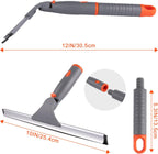 ITTAHO Swivel Shower Squeegee for Glass Doors, All-Purpose Anti-Slip Window Squeegee with 2 Blades, Window Cleaner Tool Bathroom Squeegee for Shower Doors, Tile Shower Walls，Mirrors,Car Windshields