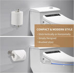 Toilet Paper Holder,Brushed Nickel,Wall Mount, Upgraded Adhesive Toilet Roll Holder,no Drilling,Bathroom/Rv/Washroom,SUS 304 Stainless Steel,Rustproof (Silver, 2 Pieces)