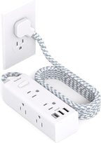 Power Strip Surge Protector - One Beat 6 Widely Outlets with 3 USB Ports(1 USB C), Flat Plug Extension Cord, Multi Plug Wall Outlet Extender, Small Power Strip for Home Office Travel College Dorm Room