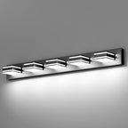 Ralbay Black Vanity Light Fixtures 40.5inch 5-Light Acrylic Modern LED Matte Black Bathroom Wall Vanity Lighting Fixtures Over Mirror