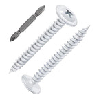 Wensilon(150 pcs)#8×1-1/2" Phillips Truss Head Wood Screws White Iron Quick Metal Self Tapping