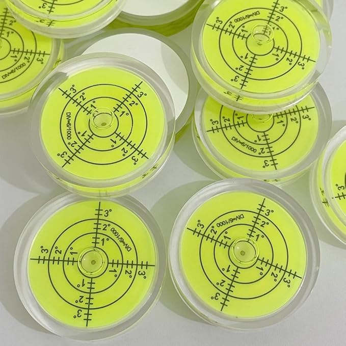 Bubble Spirit Level with Double Sided Adhesive Bottom, 40mm Circular Level Bubble Measuring Tools (40x10mm)