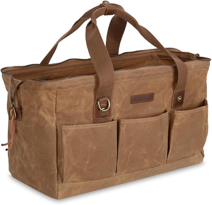 Heavy Duty 18-Inch Tool Bag with 12 Pockets, Large Zippered Tool Organizer, Portable Empty Toolbox for Mechanics, Electricians, DIY – Durable Soft Handle, Ideal Father’s Day or Birthday Gift