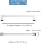 FILTA Cabinet Handles 6.25 Inch 10 Pack Brushed Nickel Cabinet Pulls for Kitchen Metal Drawer Pulls Modern Cabient Hardware Cupboard Handles