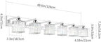 Aipsun Bathroom Vanity Light Fixtures 6 Light Chrome Vanity Light for Bathroom Crystal Vanity Lighting Fixtures (Exclude Bulb)