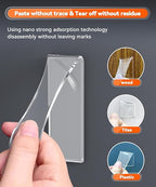 Strong Heavy Duty Double Sided Tape, 1.2" x 20FT Extra Large Clear & Tough Removable Nano Tape for Wall Hanging Strip Poster Deco Rug