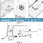 Metal Locks for Windows and Doors Window Sash Locks White ZUONAI 4 Pack Vinyl Window Sash Locks for Double Hung Window Latch Lock Replacement Security for Vertical and Horizontal Sliding Windows