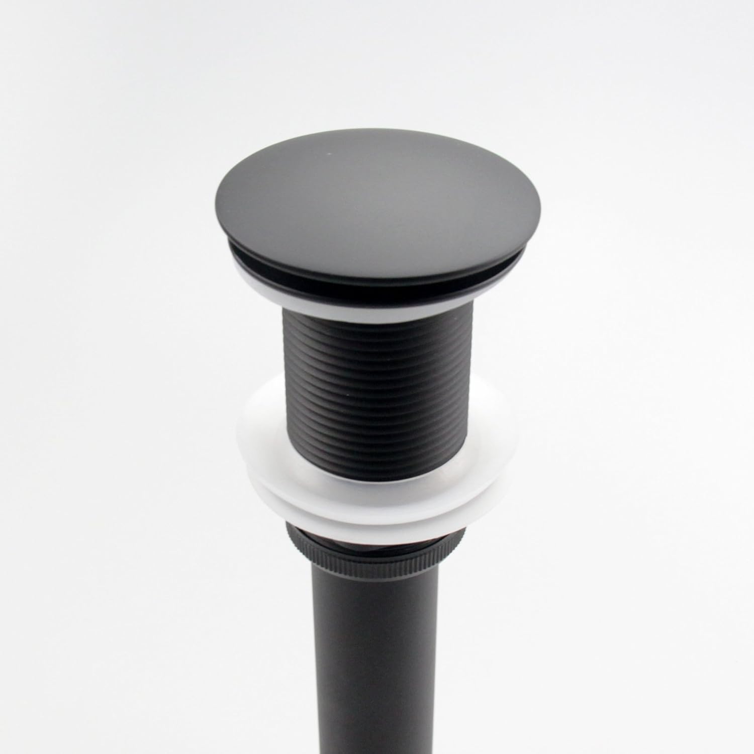 Bathroom Lavatory Vanity Vessel Sink Drain, Pop Up Drain Stopper Without Overflow, Black