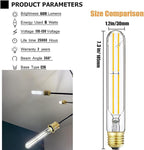 T10 LED Bulb E26 60 Watt Dimmable 7.3 INCH Tubular Long Light Bulbs, 5000K Cool White Tube Light Bulb for Candelabra, Wall Scones, Chandelier and Ceiling Fan, 120V 600Lumens 6 Pack