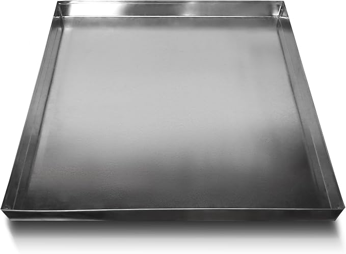 26GA Galvanized Drain Pan W/O Hole-Rust-Free Made for Electric Water Heater & Air Conditioning Units Protects Floor from Water Damage, Easy to Install- 22"x22"x2"