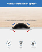 Recessed Lighting 6 inch - 12W Gimbal Light Eyeball Sloped Ceiling Recessed Spotlight 1300lm Black Trim 90° Tilt Swivel Soffit Wafer Lights 5CCT Adjustable Indoor Dimmable Black 6 inch 6 Pack