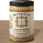 Retique It New and Improved Formula Liquid Wood Coatings - Stainable Primer - Paint It then Stain it (Light Wood, Large)