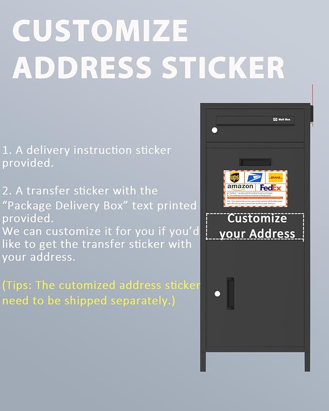 Package Delivery Boxes for Outdoor, Parcel Drop Boxes for Outside with Anti-Theft Design,Parcel Mailbox is Weatherproof, Rustproof,Suitable for Home/Office/Shop Need to be Installed(14.5*17.5*43 in)