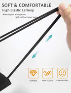 100PCs Black Disposable Face Mask 3-Ply Breathable & Comfortable Safety Mask, Protective Masks for Home, Office, School and Outdoors