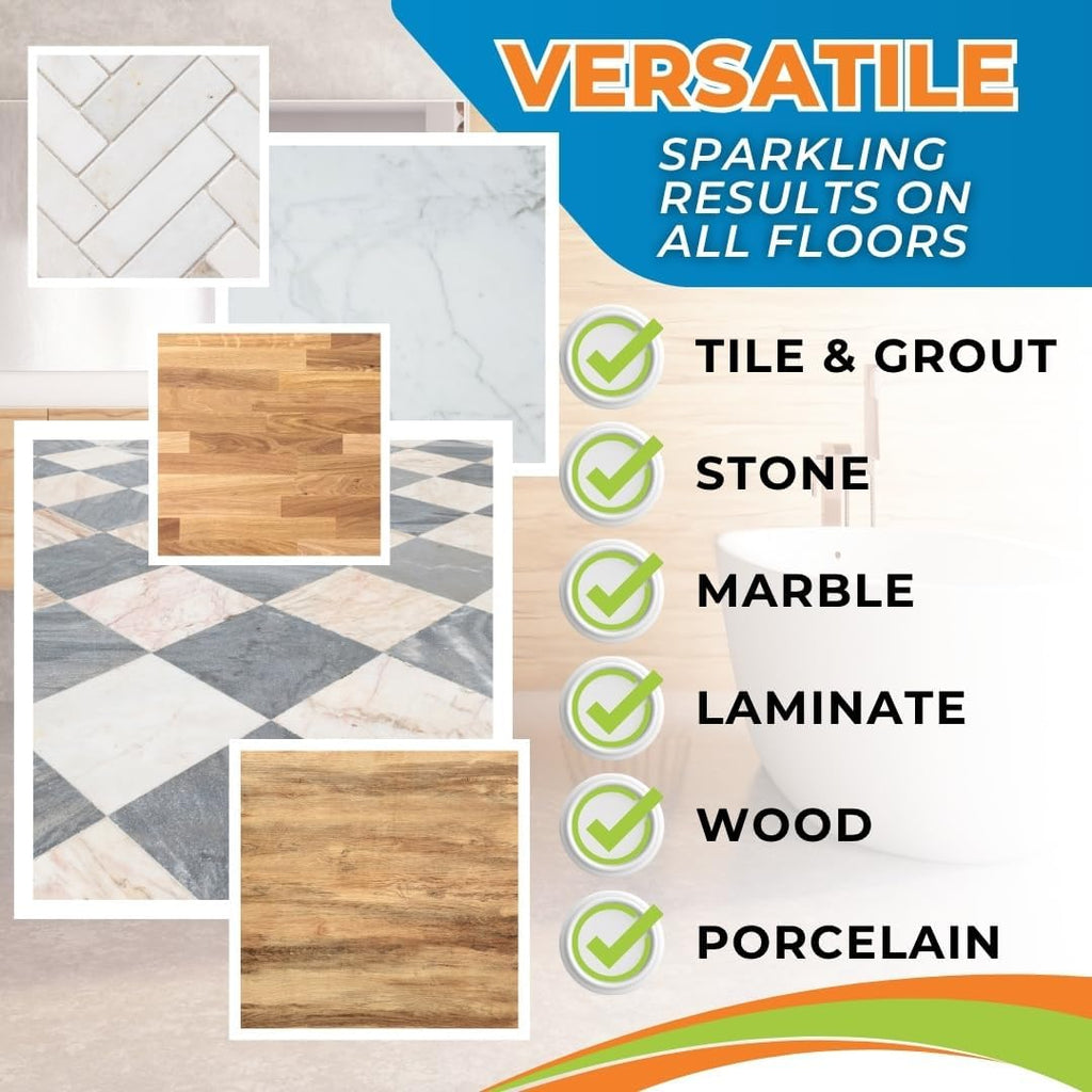 PH-Neutral Daily Floor Cleaner - Mop Your Tile, Grout and Stone Floors, Concentrated Cleaning Formula, Safe for All Floors. Ceramic, Porcelain, Laminate, Wood, Kitchens, Bathrooms 32 oz