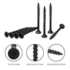 Deck Screws 2 Inch, 400PCS Exterior Wood Screws, #8 x 2 Fence Construction Screws, Torx Head, Rust Resistant Epoxy Coated, T25 Bits Included, Black