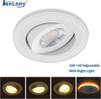 Spot Lights Indoor 4 Inch with Night Light, Outdoor recessed Lighting with Junction Box,9W 750LM Dimmable ETL Listed, Airtight, 5CCT Selectable