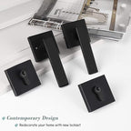 4 Pack Keyed Entry Door Lock with Deadbolt Set, Reversible Passage Lever and Keyed Alike Double Cylinder Deadbolt, Matte Black Square Handleset for Bedroom, Front Door