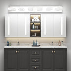 Ralbay LED Modern Chrome Vanity Lights 6 Lights Stainless Steel Acrylic Modern LED Bathroom Vanity Lights Over Mirror (4500K Neutral White Light)