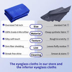 20 Pack Microfiber Glasses Cleaning Cloths - Glasses Wipes Ultra Soft & Reusable Eyeglass Lens Cleaner for Eyeglasses, Cameras, Phones
