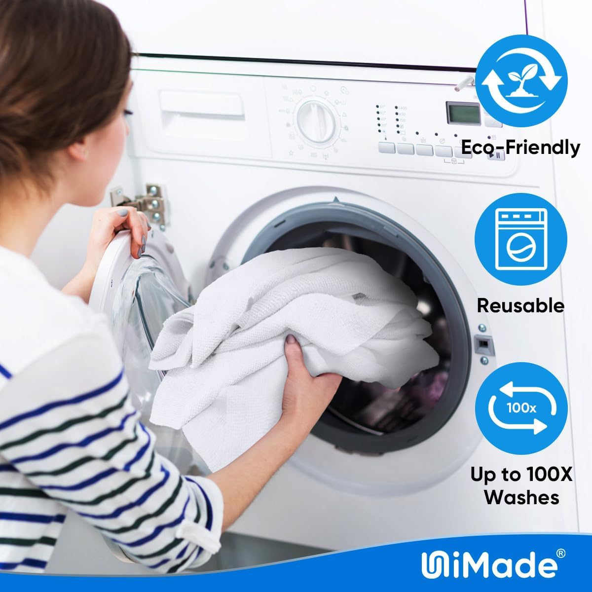 Shop Towel Rags, 10 Pack Reusable Shop Rags Bulk Microfiber Cleaning Cloth Lint Free Cleaning Towels for Car Kitchen Automotive Bar Mechanic Restaurant Garage, 11.5"x 11.5", White