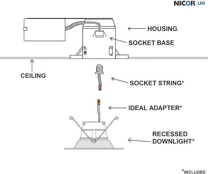 NICOR DLR56609120SWHBF DLR56(v6) 5/6-inch White 900 Lumen Selectable Recessed LED Downlight with Baffle
