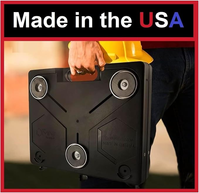 The OmniShelf Magnetic Portable Workstation + Toolbox, Computer & Laptop Stand, Multimeter Case, Utility Shelf w/ 40 lb Capacity, Hands Free Workstation Attaches to HVAC, Trucks & More (3 Count)