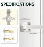 GOBEKOR 4 Pack Privacy Door Levers Brushed Nickel Interior Door Handles with Lock Square Lever Door Handles for Bedroom Bathroom Modern Privacy Lever Door Hardware