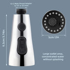 iFealClear Universal Metal Kitchen Faucet Head Replacement with 15 Adapters, 3-Mode Stainless Steel Pull Down Sink Faucet Sprayer Head Nozzle, Compatible with Moen, Delta, Pfister Faucets, Chrome