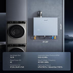 Ranein Nature Gas Tankless Water Heater, Up to 10.6 GPM, 191,100 BTU, Indoor Installation Instant Hot Water Heater with Zero Cold Water Start Function for Hydrotherapy