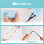 30 Count Heavy Duty Duster Refills with 3 ft Extendable Handle Starter Kit, Compatible with Swiffer Disposable Microfiber Feather Dusters for Cleaning Home