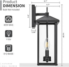 Darkaway Outdoor Wall Lights for House, Exterior Lighting Fixtures Wall Mount Porch Lights Waterproof Outdoor Sconce Lights with Clear Glass for Patio Hallway Garage E12 Socket