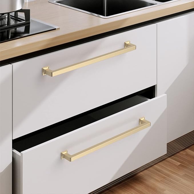 6 Pack 12.6 Inch Gold Cabinet Pulls - Long Kitchen Cabinet Handles