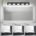 Ralbay Black Vanity Light Fixtures 40.5inch 5-Light Acrylic Modern LED Matte Black Bathroom Wall Vanity Lighting Fixtures Over Mirror