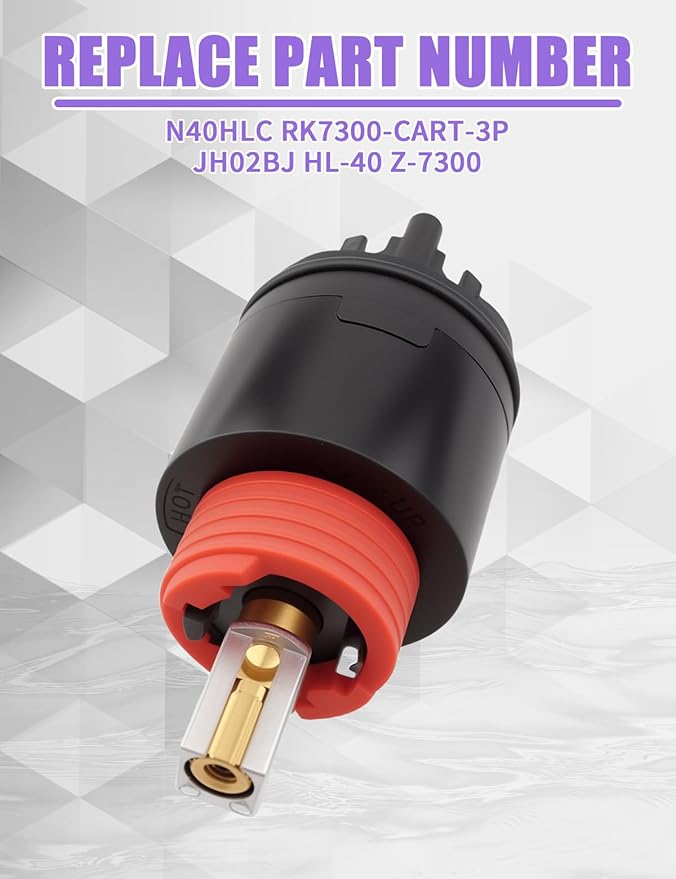 N40HLC Shower Cartridge Fit for Temp-Gard III Series Single Handle Tub and Bath Faucet Valve Replace RK7300-CART-3P, JH02BJ, HL-40, Z-7300