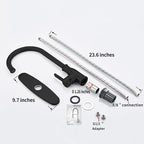 Single Handle Kitchen Faucet Stainless Steel Matte Black, Modern High Arc Kitchen Sink Faucet, Commercial Bar Sink Faucet One Hole with Deck